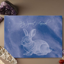 Spirit Animal Bunny Blue Glass Board Schneidebrett