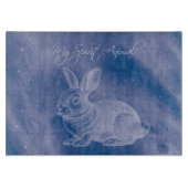 Spirit Animal Bunny Blue Glass Board Schneidebrett (Vorderseite)