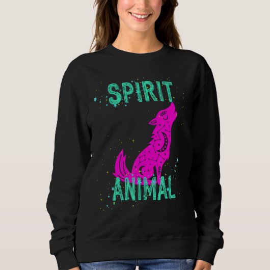 Spirit Animal Celestial Wolf Animals Comfort Cute Sweatshirt (Vorderseite)