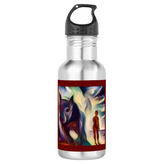 Spirit Animal Dog 2 Edelstahlflasche (Vorderseite)