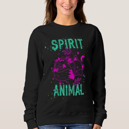 Spirit Animal Fox Lover Pink Animals Comfort Cute  Sweatshirt (Vorderseite)