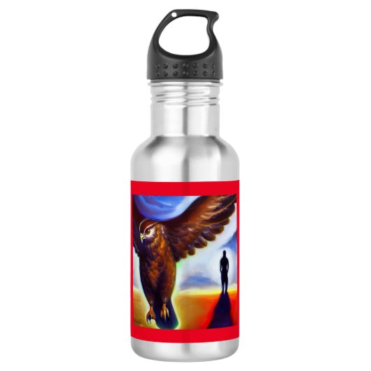 Spirit Animal Hawk 3 Edelstahlflasche (Vorderseite)