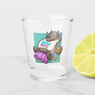 Spirit Animal Rhino Funny Rhinoceros Cartoon Schnapsglas