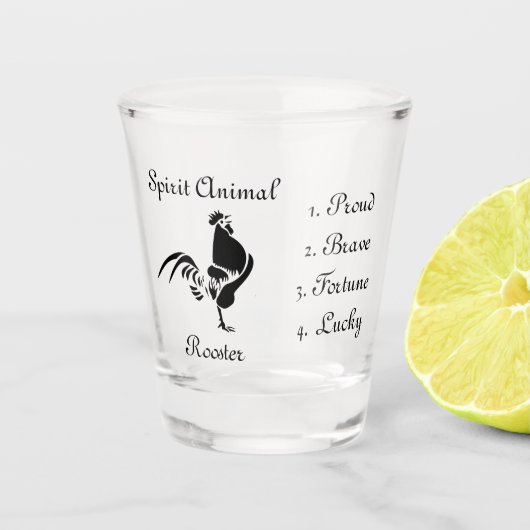 Spirit Animal Rooster Silhouette Shootglas Schnapsglas (Vorderseite)