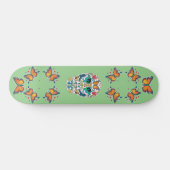 Spirit Animal Sugar Skull and Butterfly Skateboard (Horizontal)