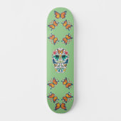 Spirit Animal Sugar Skull and Butterfly Skateboard (Vorderseite)
