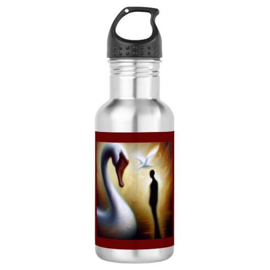 Spirit Animal Swan 1 Edelstahlflasche (Vorderseite)