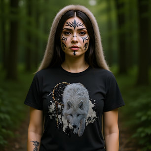 Spirit Animal White Wolf mit Träumer T-Shirt