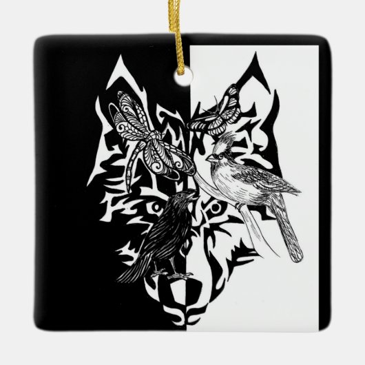 Spirit Animals Keramik Ornament (Vorderseite)