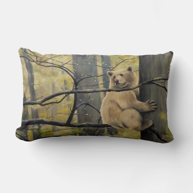 Spirit Bear Art Pillow Custom Kermode Bears Pillow Lendenkissen (Vorderseite)