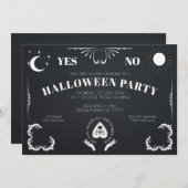Spirit Board Celestial Black & White Halloween Einladung (Vorne/Hinten)