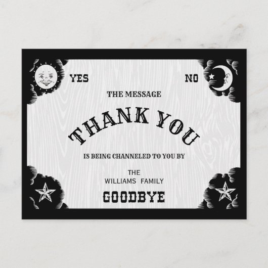 Spirit Board Halloween Vielen Dank Postcard Postkarte (Vorderseite)