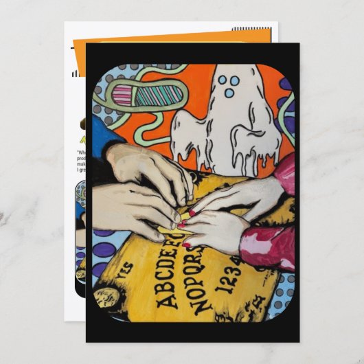 ‘Spirit Board Whispers’ Painting on a Small-Scale Einladung (Vorne/Hinten)