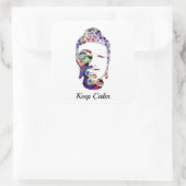 Spirit Butterfly Abstrakt Gezeichnet Buddha-Silhou Quadratischer Aufkleber (Tasche)