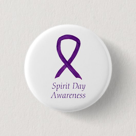Spirit Day Awareness Ribbon Custom Button (Vorderseite)