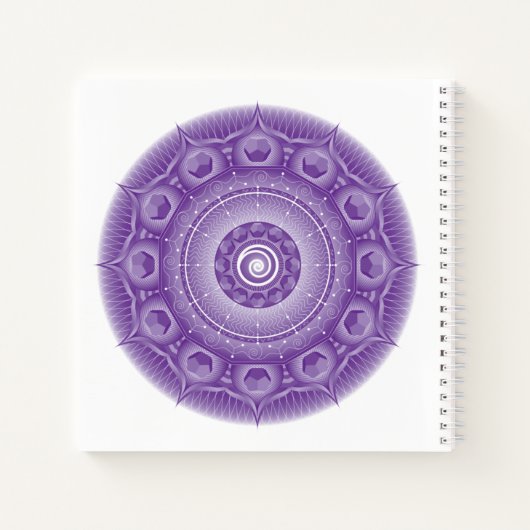 Spirit Dodecahedron Mandala Square Notebook Notizblock (Rückseite)