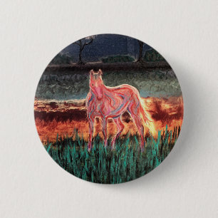 Spirit Dream Horse, gemalt Button