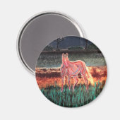 Spirit Dream Horse, gemalt Magnet (Vorderseite/Rückseite)