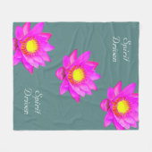 Spirit Driven Lotus Blume über die Aquamarine Flee Fleecedecke (Vorderseite (Horizontal))