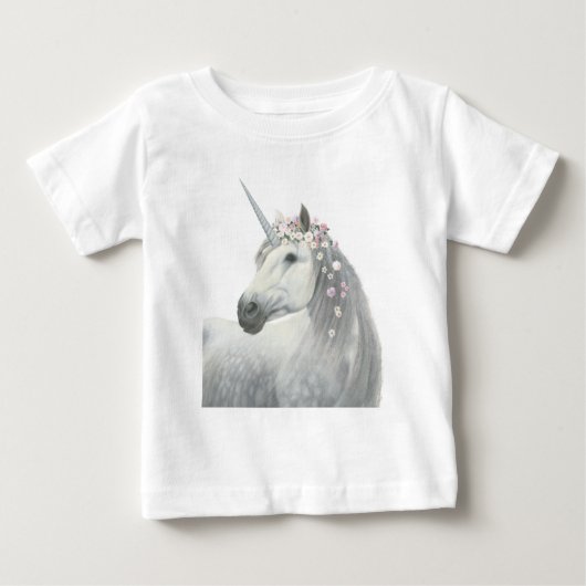 Spirit Einhorn mit Blume in Mane Baby T-shirt (Vorderseite)