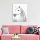 Spirit Einhorn mit Blume in Mane Leinwanddruck (Insitu (Wohnzimmer))