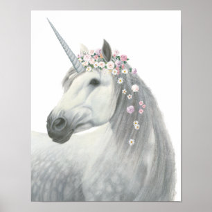 Spirit Einhorn mit Blume in Mane Poster