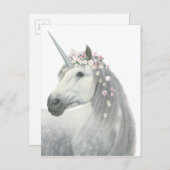 Spirit Einhorn mit Blume in Mane Postkarte (Vorne/Hinten)