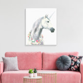Spirit Einhorn mit Blume um Neck Leinwanddruck (Insitu (Wohnzimmer))