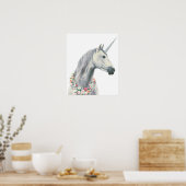 Spirit Einhorn mit Blume um Neck Poster (Küche)