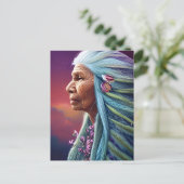 Spirit Elder Native American Fantasy Digital Art Postkarte (Stehend Vorderseite)