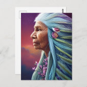 Spirit Elder Native American Fantasy Digital Art Postkarte (Vorne/Hinten)