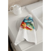 Spirit Feathers: Vibrannende Wasserfarben Kunst Geschirrtuch