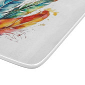 Spirit Feathers: Vibrannende Wasserfarben Kunst Schneidebrett (Ecke)