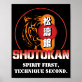 Spirit First Technique Second Shotokan Tiger Poster (Vorne)