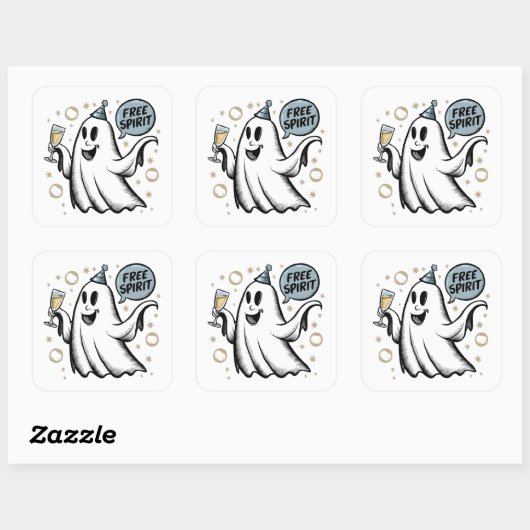 Spirit Ghost Square Sticker Set (Blatt)