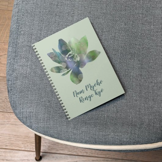 Spirit Green Circle Lotus Blume Nam Myoho Renge Notizblock