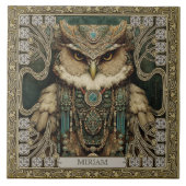 Spirit Guardian Owl: Personalisierte Stammestümpfe Fliese (Vorderseite)