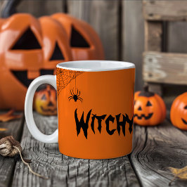 Spirit halloween lustige Orangentypografie Zweifarbige Tasse