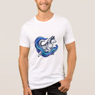 Spirit Husky Electric Blue Aura Grafik Tri-Blend Shirt