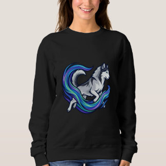 Spirit Husky Elektrisch Blau Aura Grafik Sweatshirt