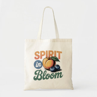Spirit in Bloom Peach Blueberry Retro Shirt Tragetasche