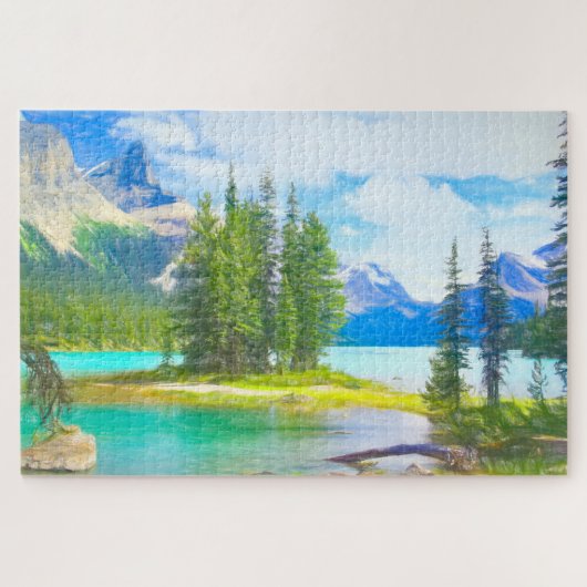 Spirit Island Jasper Nationalpark Kanada Puzzle (Horizontal)