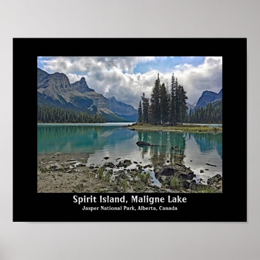 Spirit Island Maligne Lake Landscape Design Poster (Vorne)