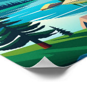 Spirit Island Maligne Seenlandschaft Poster (Ecke)