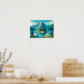 Spirit Island Maligne Seenlandschaft Poster (Küche)