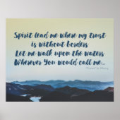 "Spirit Lead Me" Hillsong "Oceans" Lyric Poster (Vorne)