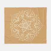 Spirit Mandala Elfenbein Sandbraun Fleecedecke (Vorderseite (Horizontal))