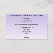 Spirit Medium, Green Crystal Ball, Palmistry, Taro Visitenkarte (Rückseite)