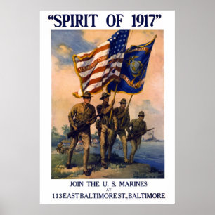SPIRIT of 1917 U. S. MARINES Poster