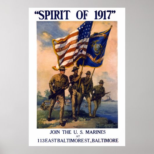 SPIRIT of 1917 U. S. MARINES Poster (Vorne)